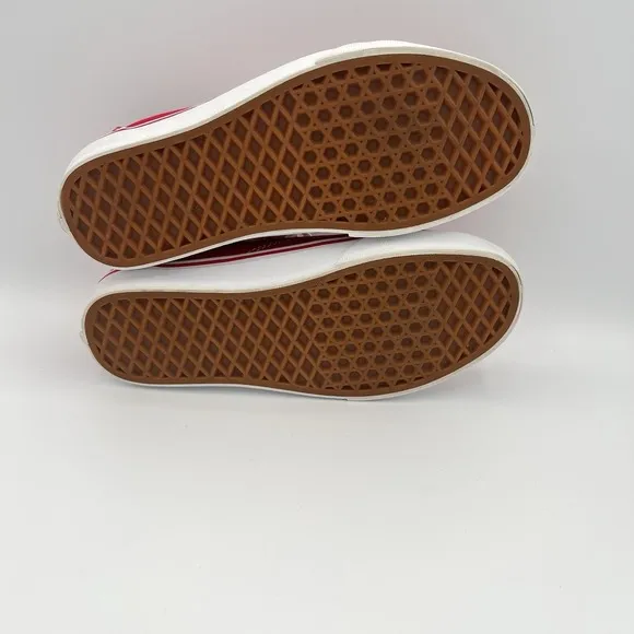 VANS Old Skool Canvas Skateboard Lace-up Shoes Red White Mens 6.5 Womens 8