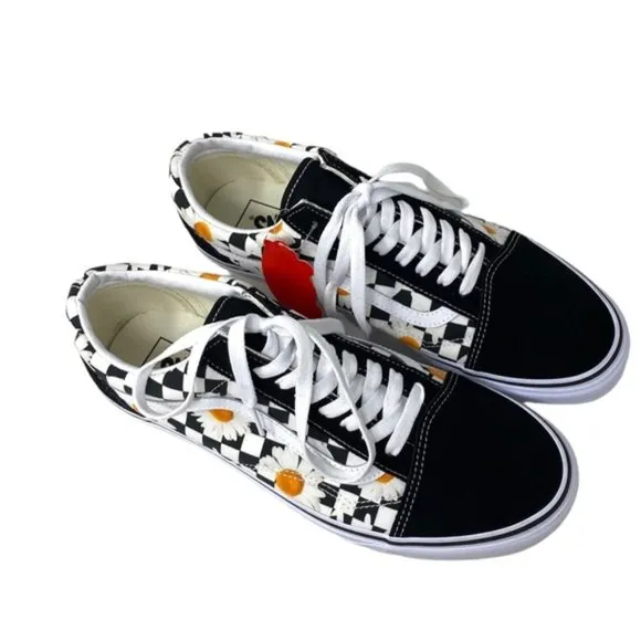 VANS Old Skool Shoes Low Top Skate Check Canvas Suede Black Men Size VN0A5KRFB0B