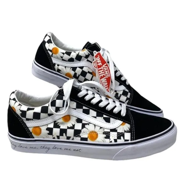 VANS Old Skool Shoes Low Top Skate Check Canvas Suede Black Men Size VN0A5KRFB0B