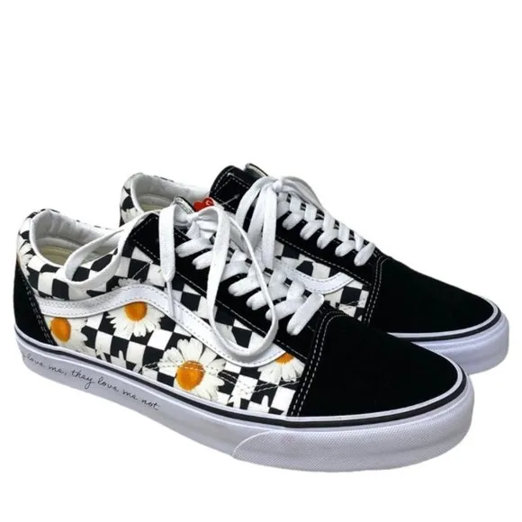 VANS Old Skool Shoes Low Top Skate Check Canvas Suede Black Men Size VN0A5KRFB0B