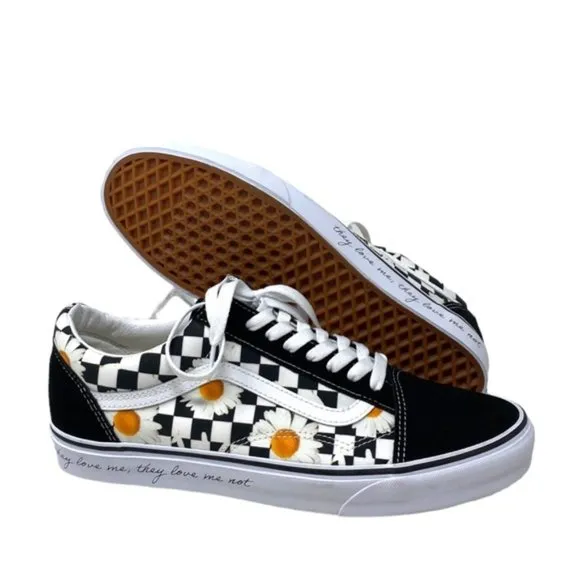 VANS Old Skool Shoes Low Top Skate Check Canvas Suede Black Men Size VN0A5KRFB0B