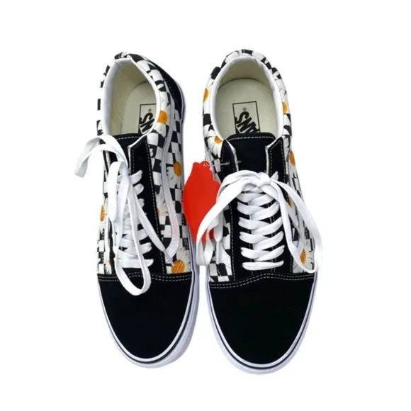 VANS Old Skool Shoes Low Top Skate Check Canvas Suede Black Men Size VN0A5KRFB0B