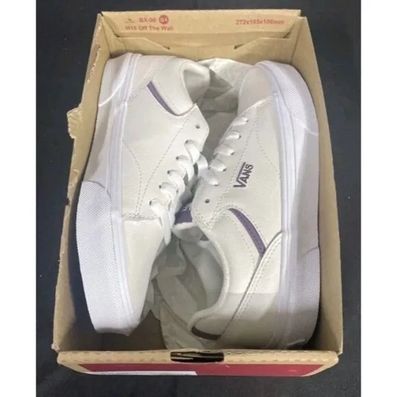 VANS SELDAN Cream Leather Retro  Pop Grape J women’s size 8 New