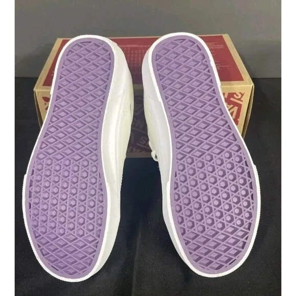 VANS SELDAN Cream Leather Retro  Pop Grape J women’s size 8 New