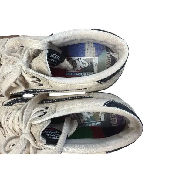 Vans Shoes Men 10.5 Beige Black Suede Ty Morrow 112 Mid Pro Skate