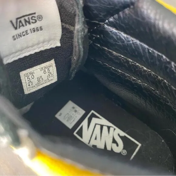 Vans Sk8-Hi Bolt FREESIA Yellow Canvas Sneaker Runner Shoe 5.0 MEN 6.5 WOMEN