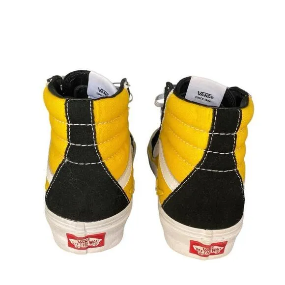 Vans Sk8-Hi Bolt FREESIA Yellow Canvas Sneaker Runner Shoe 5.0 MEN 6.5 WOMEN