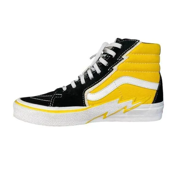 Vans Sk8-Hi Bolt FREESIA Yellow Canvas Sneaker Runner Shoe 5.0 MEN 6.5 WOMEN