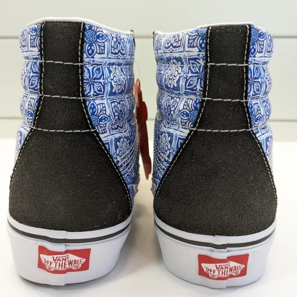 Vans SK8-Hi Bolt Liquify Black Blue Casual Fashion High top shoes sz Men's 10