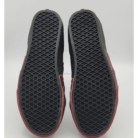 VANS Sk8 Hi Flame, Mens US Size 10.5 / Womens 12 Suede Black / Red | 721278