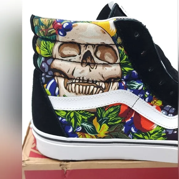 VANS Sk8-Hi High Fruit Skull Men's Shoes Skater Skateboard Size 8.5 Women's 10