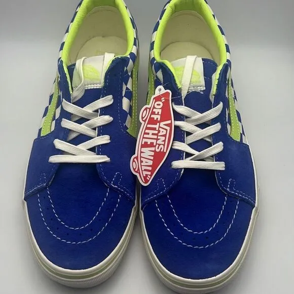 Vans SK8-Low checkerboard blue white green casual skate sneaker shoe NWB Men 9.5