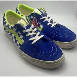 Vans SK8-Low checkerboard blue white green casual skate sneaker shoe NWB Men 9.5