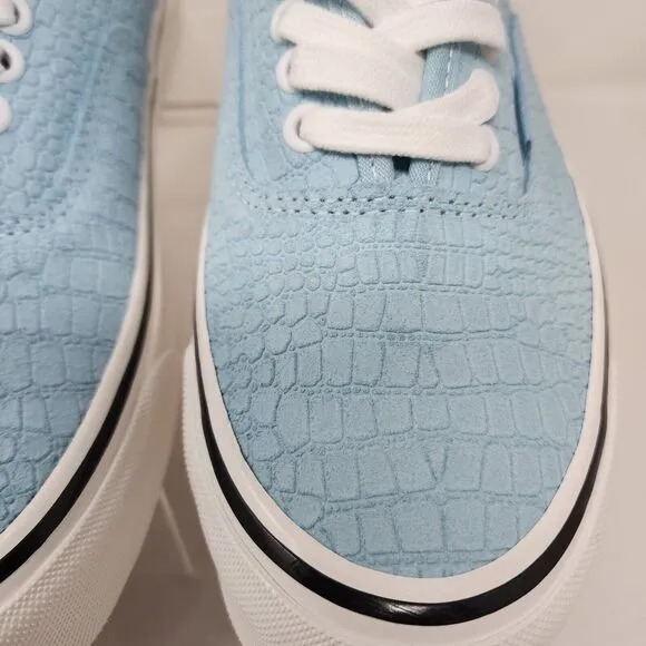 Vans Skateboard Shoes Mens 8.5 Blue Croc Embossed Anaheim Factory Sneakers Logo