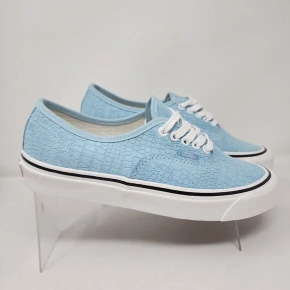 Vans Skateboard Shoes Mens 8.5 Blue Croc Embossed Anaheim Factory Sneakers Logo