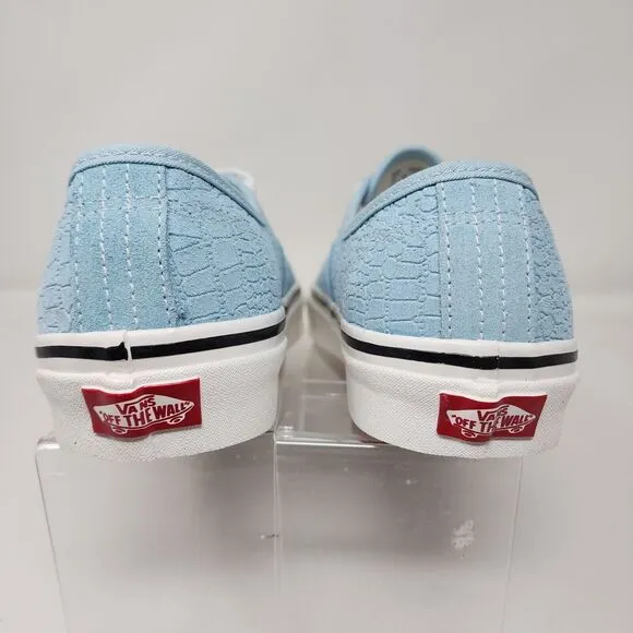 Vans Skateboard Shoes Mens 8.5 Blue Croc Embossed Anaheim Factory Sneakers Logo