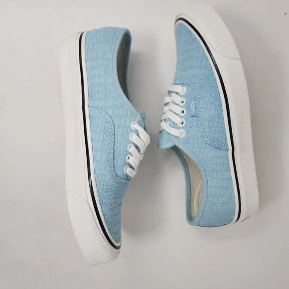 Vans Skateboard Shoes Mens 8.5 Blue Croc Embossed Anaheim Factory Sneakers Logo