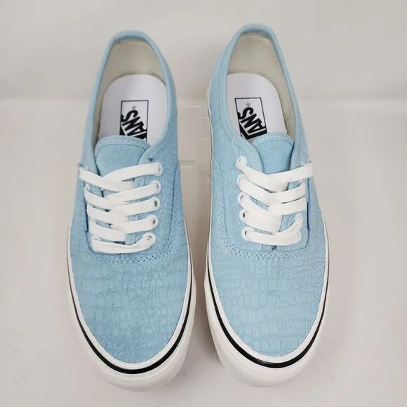 Vans Skateboard Shoes Mens 8.5 Blue Croc Embossed Anaheim Factory Sneakers Logo