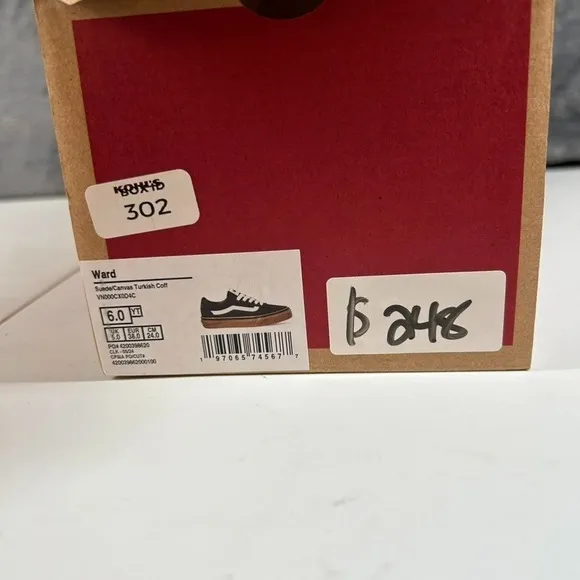 Vans Ward Low-Top Skate Sneakers Brown Gum Sole Casual Shoes Kids Size‎ 6