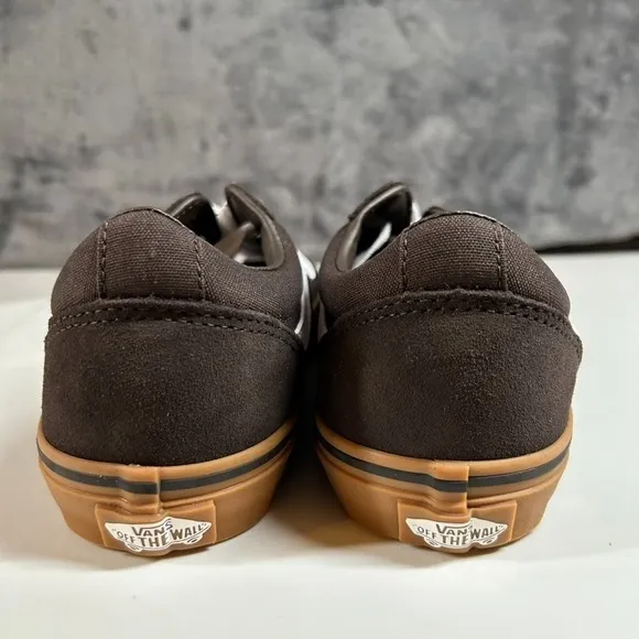 Vans Ward Low-Top Skate Sneakers Brown Gum Sole Casual Shoes Kids Size‎ 6