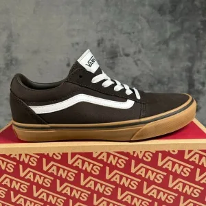 Vans Ward Low-Top Skate Sneakers Brown Gum Sole Casual Shoes Kids Size‎ 6