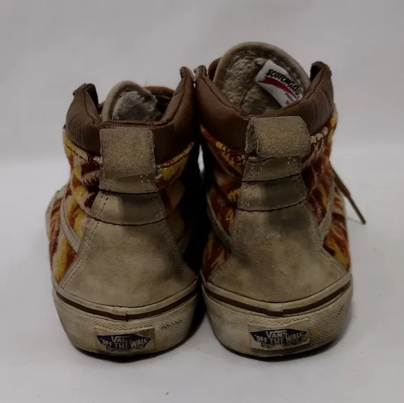 Vans X Pendleton SK8-HI (MTE)‎ Wool Trible Shoes Womens 6 Tan Boho Retro 90s