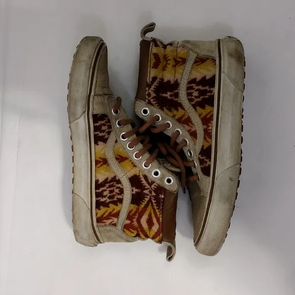 Vans X Pendleton SK8-HI (MTE)‎ Wool Trible Shoes Womens 6 Tan Boho Retro 90s