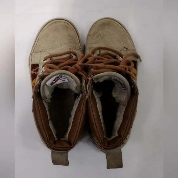Vans X Pendleton SK8-HI (MTE)‎ Wool Trible Shoes Womens 6 Tan Boho Retro 90s