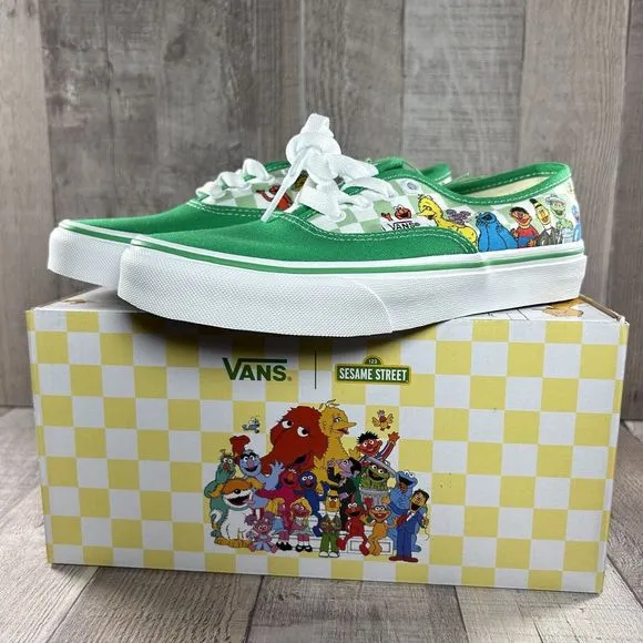 Vans X Sesame Street Authentic Boys Little Kids Pre School Shoes Green Size 3Y