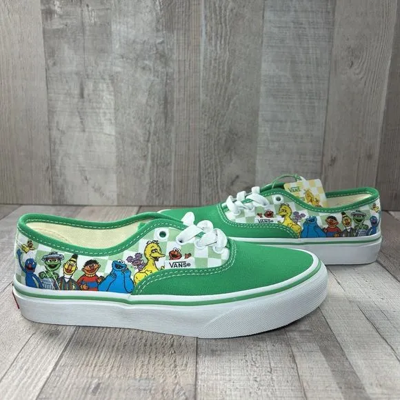 Vans X Sesame Street Authentic Boys Little Kids Pre School Shoes Green Size 3Y