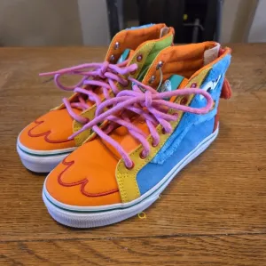 VANS X Sesame Street Hi Top Youth Sz 2 Cookie Monster Sneakers Shoes Elmo Kids