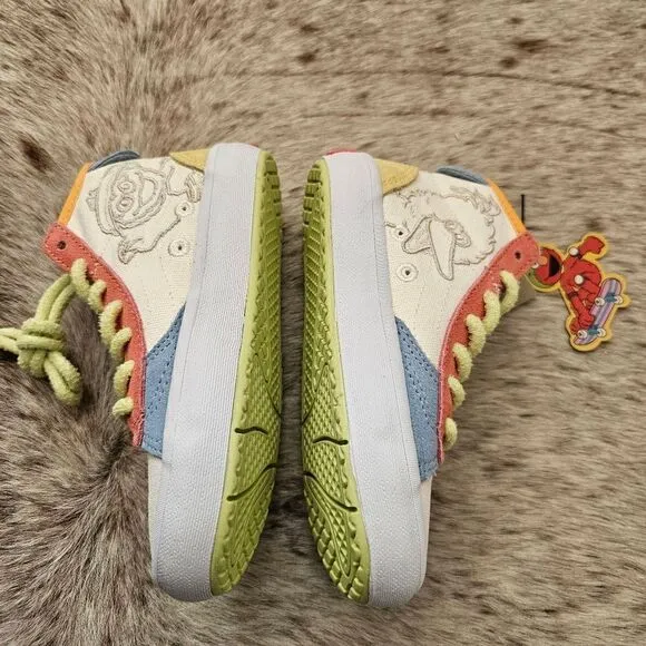 VANS x Sesame Street The Lizzie Embroidered Characters Kids Sneakers NEW