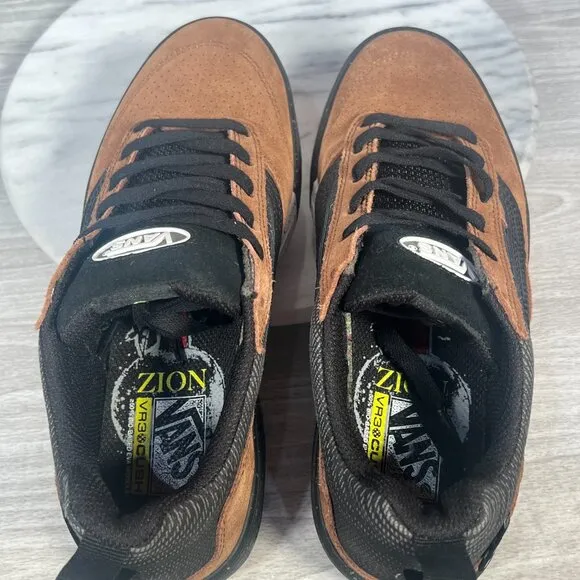 Vans Zahba x Zion Wright VR3 Mens 6 Skate Shoes Brown Suede Skateboard Sneakers