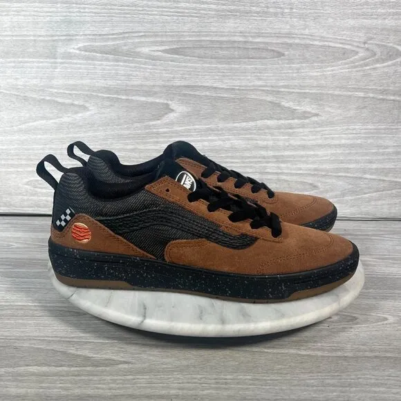 Vans Zahba x Zion Wright VR3 Mens 6 Skate Shoes Brown Suede Skateboard Sneakers