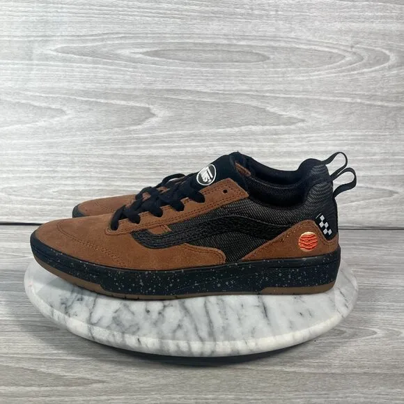 Vans Zahba x Zion Wright VR3 Mens 6 Skate Shoes Brown Suede Skateboard Sneakers