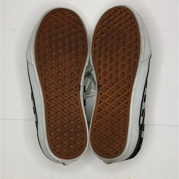 Vans Off The Wal Youth Black and White Checkered Old Skool Skate Lace Up Shoes