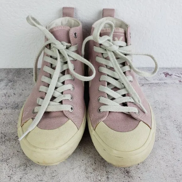 Veja Nova High Top Canvas Sneakers Trainers Pink size 38 US 7