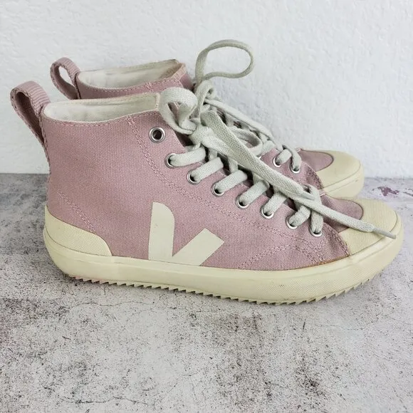 Veja Nova High Top Canvas Sneakers Trainers Pink size 38 US 7