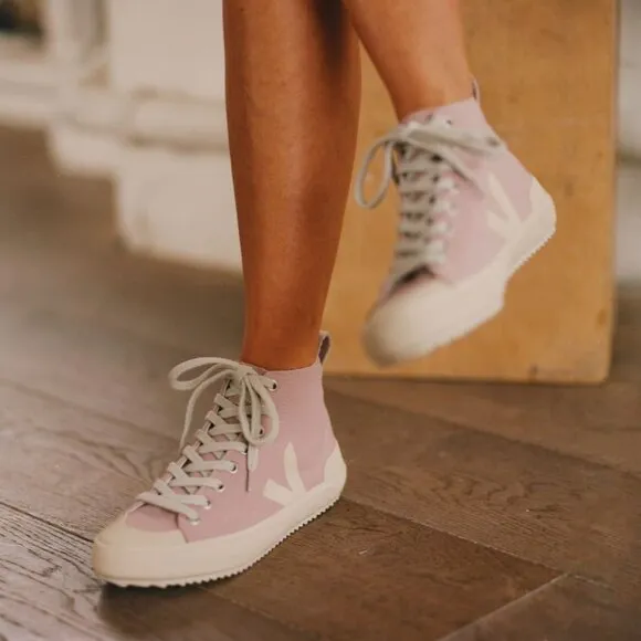 Veja Nova High Top Canvas Sneakers Trainers Pink size 38 US 7