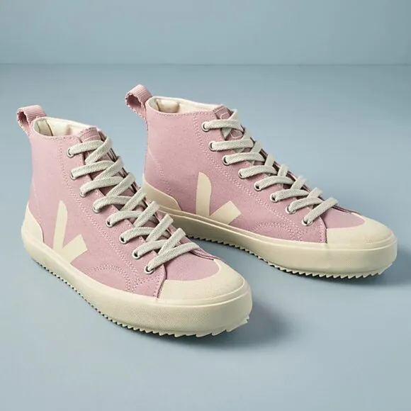 Veja Nova High Top Canvas Sneakers Trainers Pink size 38 US 7