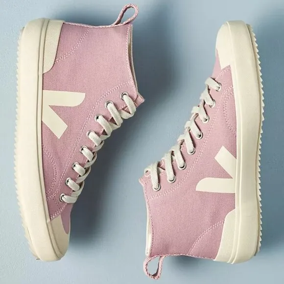 Veja Nova High Top Canvas Sneakers Trainers Pink size 38 US 7