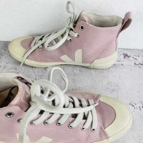 Veja Nova High Top Canvas Sneakers Trainers Pink size 38 US 7