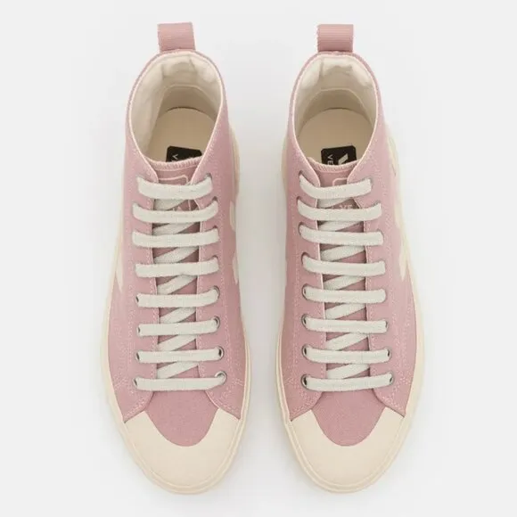 Veja Nova High Top Canvas Sneakers Trainers Pink size 38 US 7