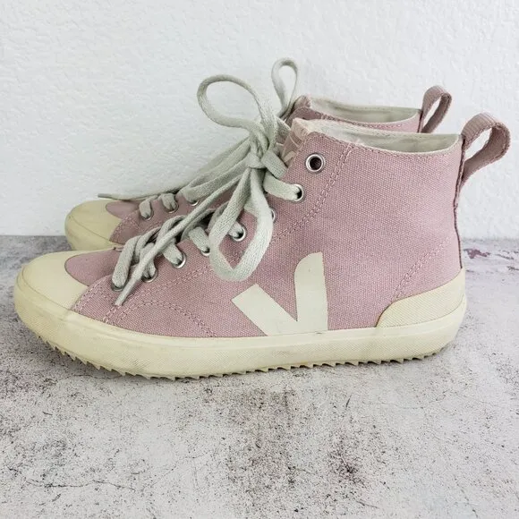 Veja Nova High Top Canvas Sneakers Trainers Pink size 38 US 7