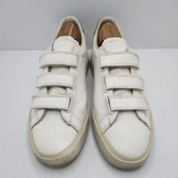 Veja | Recife white green leather tennis prep low-top sporty sneakers | WMS 9.5