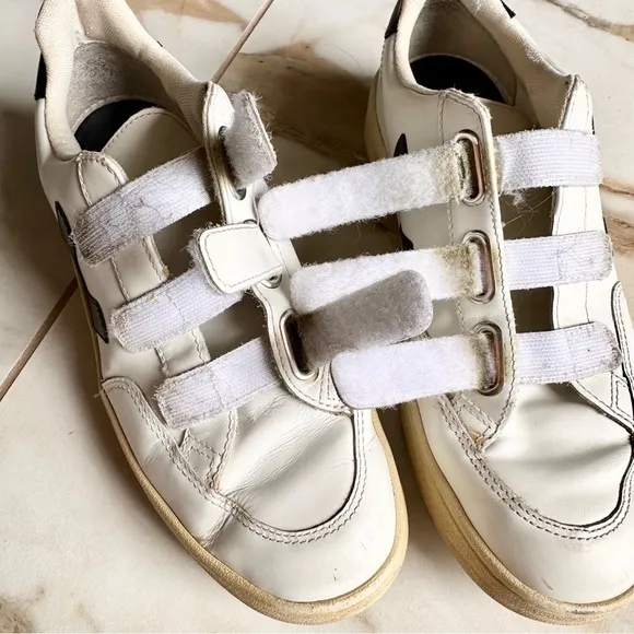 Veja White and Black Retro-Inspired Sneakers