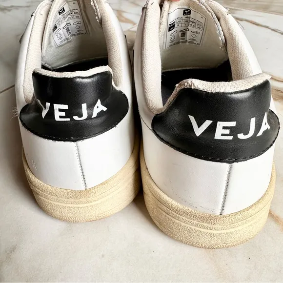 Veja White and Black Retro-Inspired Sneakers