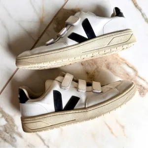 Veja White and Black Retro-Inspired Sneakers