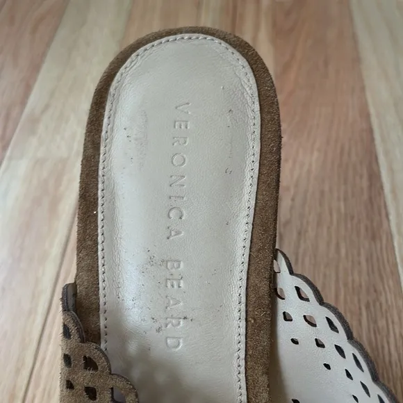 Veronica Beard Sandals Womens 9.5 Gaynor Suede Platform Mule Hazelwood Vacation