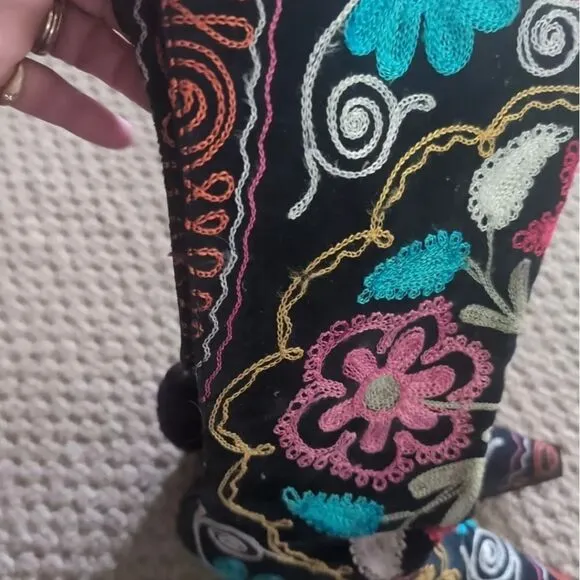 VERY RARE Julie miles embroidered colorful boho boots made in‎ Turkey size 37
